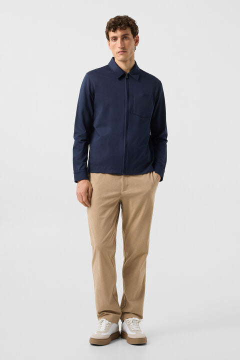 Xaver Jersey Jacket In Navy Blue