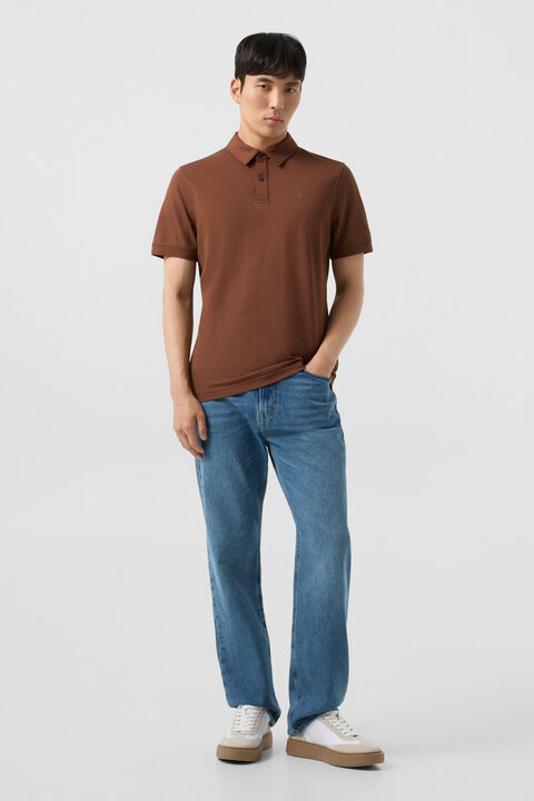 Timo Piqu¨¦ Polo Shirt In Brown