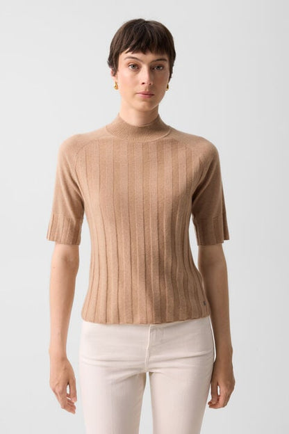 Virgin Wool Cashmere Shirt Tina In Camel