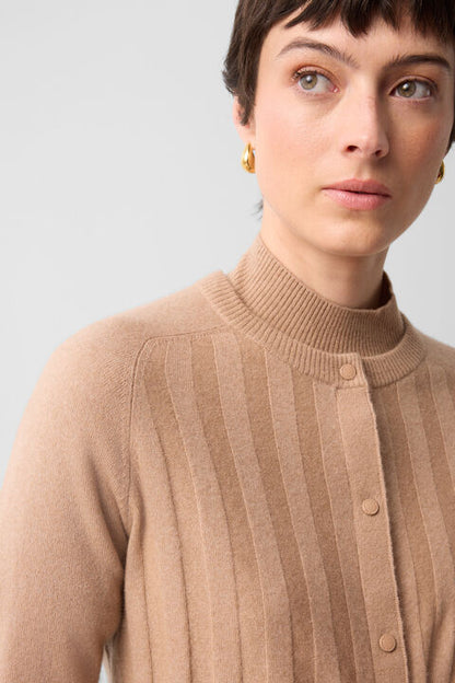 Tanja Virgin Wool Cashmere Cardigan In Camel