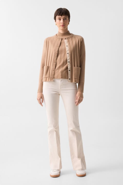 Tanja Virgin Wool Cashmere Cardigan In Camel