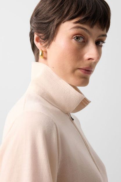 Maureen Virgin Wool Polo Shirt In Cream