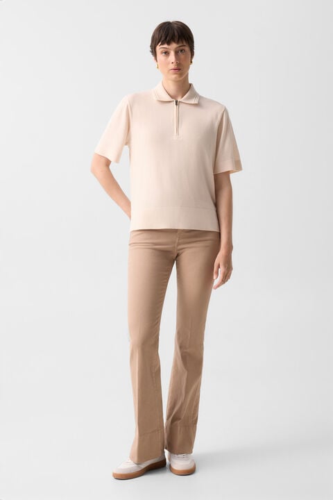 Maureen Virgin Wool Polo Shirt In Cream