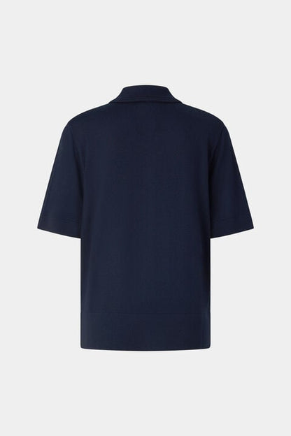 Maureen Virgin Wool Polo Shirt In Navy Blue