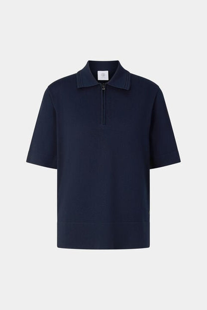 Maureen Virgin Wool Polo Shirt In Navy Blue