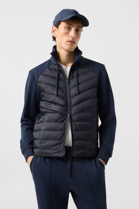 Baker Down Jersey Jacket In Navy Blue