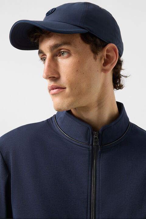 Spencer Jersey Jacket In Navy Blue