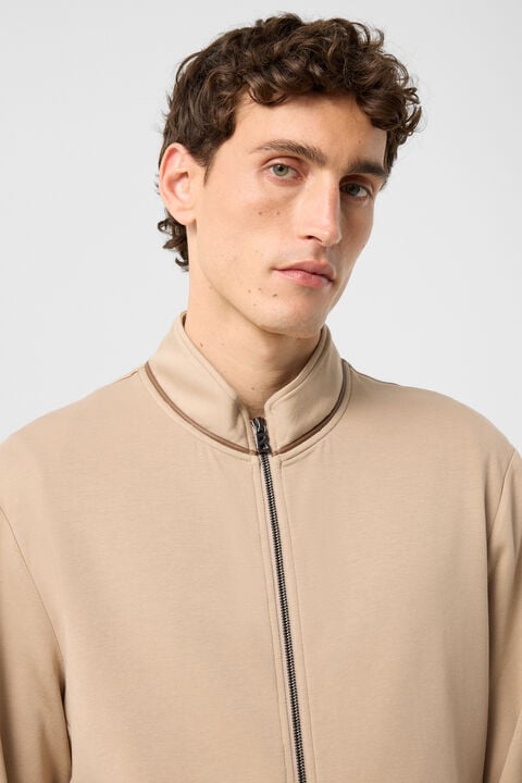 Spencer Jersey Jacket In Beige