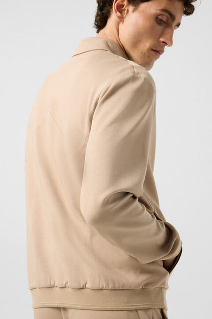 Spencer Jersey Jacket In Beige