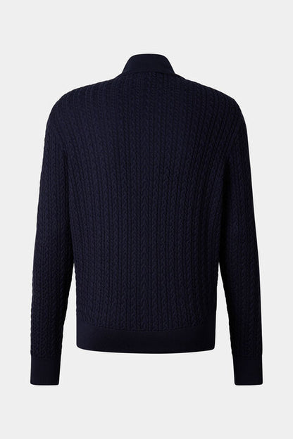 Zisco Hybrid Wool Knit Jacket In Navy Blue