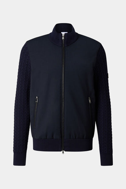 Zisco Hybrid Wool Knit Jacket In Navy Blue