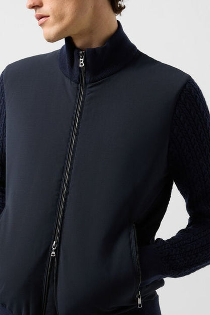 Zisco Hybrid Wool Knit Jacket In Navy Blue