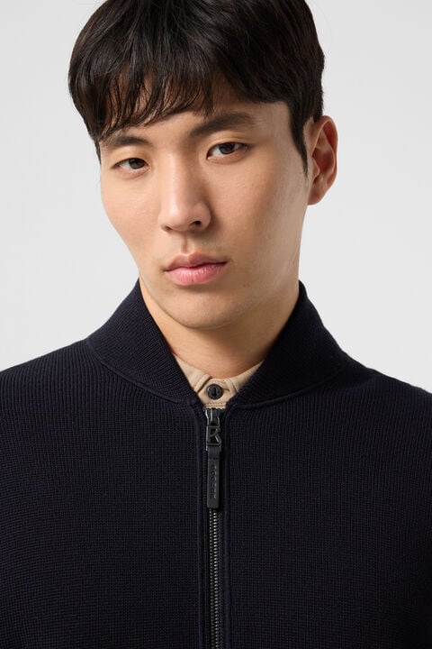 Virgin Wool Cardigan Everest In Navy Blue
