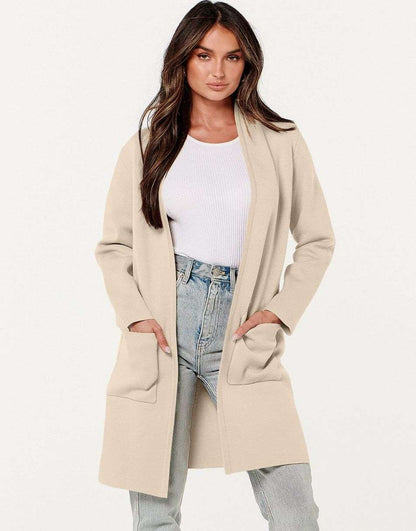 ANRABESS Cardigan Sweater for Women Casual 2023 Fall Winter Fashion Coat Long Sleeve Open Front Knit Coatigan Clothes