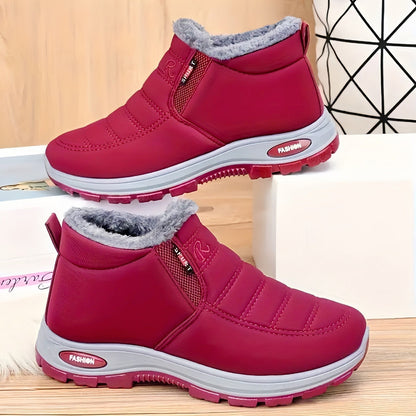 Women's Slip-On Fleece-Lined Winter Boots  Warm, Waterproof & Anti-Slip
