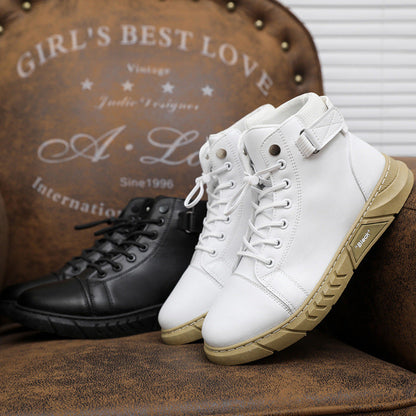 Men's Genuine Leather Boots | Casual & Versatile | Waterproof & Fleece-Lined