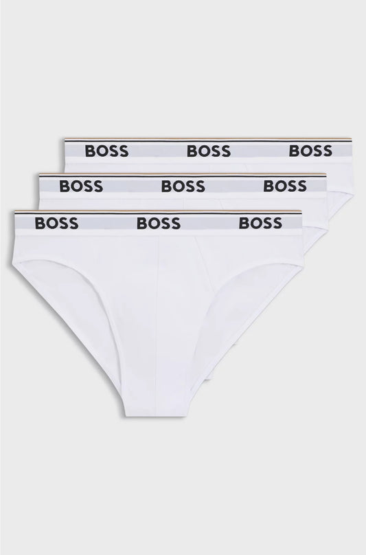 THREE-PACK OF STRETCH-COTTON BRIEFS WITH LOGO WAISTBANDS