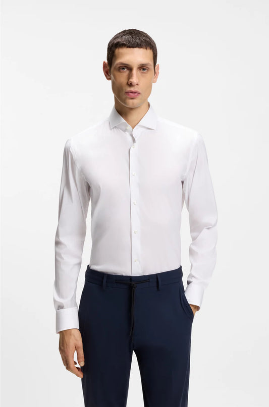 SLIM-FIT SHIRT IN EASY-IRON COTTON-BLEND POPLIN