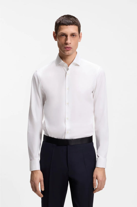 SLIM-FIT SHIRT IN STRETCH-COTTON TWILL