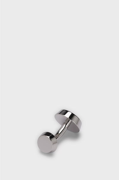 ROUND CUFFLINKS WITH BLACK-ENAMEL INSERT