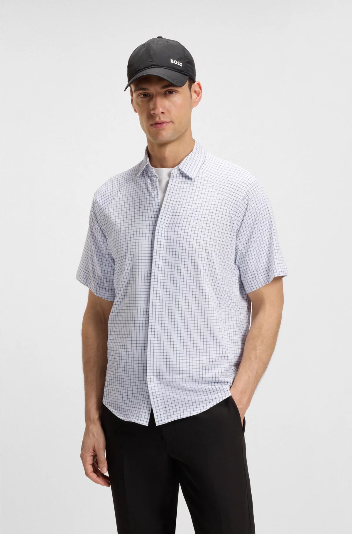 REGULAR-FIT SHIRT IN KNITTED COTTON PIQUE