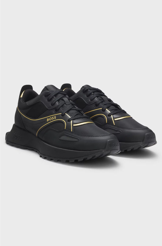 TRAINERS WITH LOGO AND PIPING DETAIL