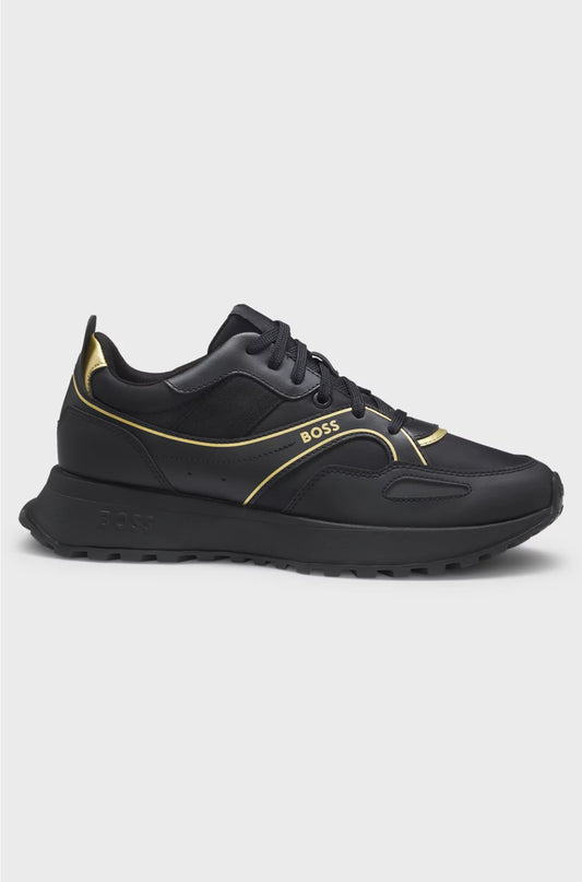 TRAINERS WITH LOGO AND PIPING DETAIL